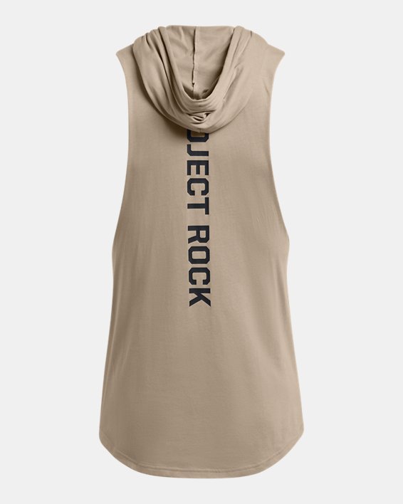 Men's Project Rock Payoff Live Sleeveless Hoodie in Brown image number 3